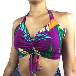 Hibiscus Collection Hawaii Floral Halter Top